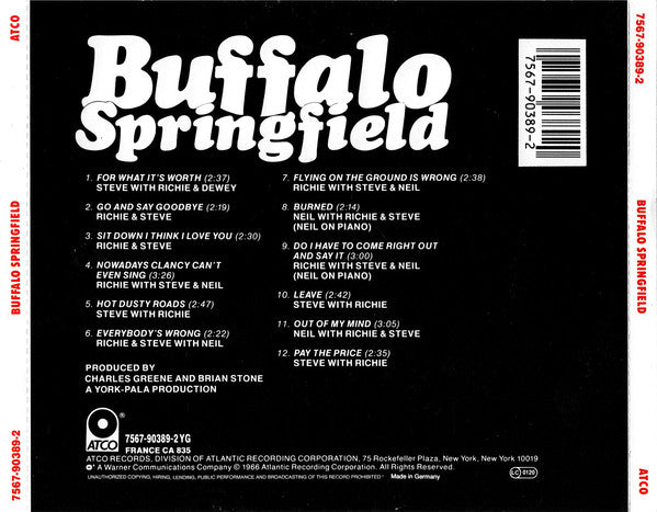 Buffalo Springfield : Buffalo Springfield (CD, Album, RE)