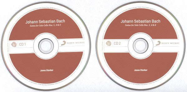 Johann Sebastian Bach - Janos Starker : The Suites For Solo Cello (2xCD, Album, RM)