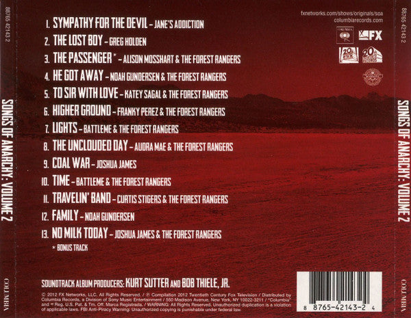 Various : Sons Of Anarchy - Songs Of Anarchy: Vol. 2 (CD, Album, Comp)