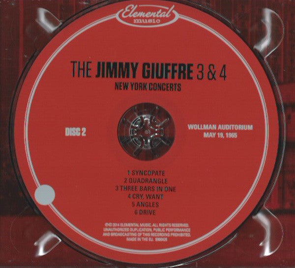 The Jimmy Giuffre Trio & The Jimmy Giuffre 4 : New York Concerts (2xCD, Album, RM)