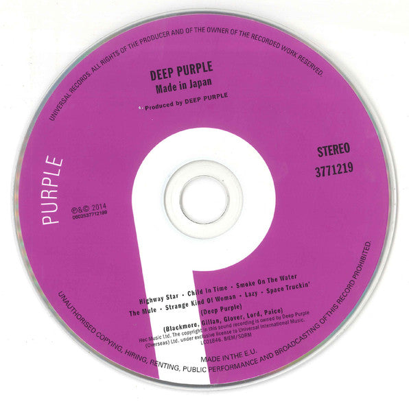 Deep Purple : Made In Japan (CD, Album, RE, RM)