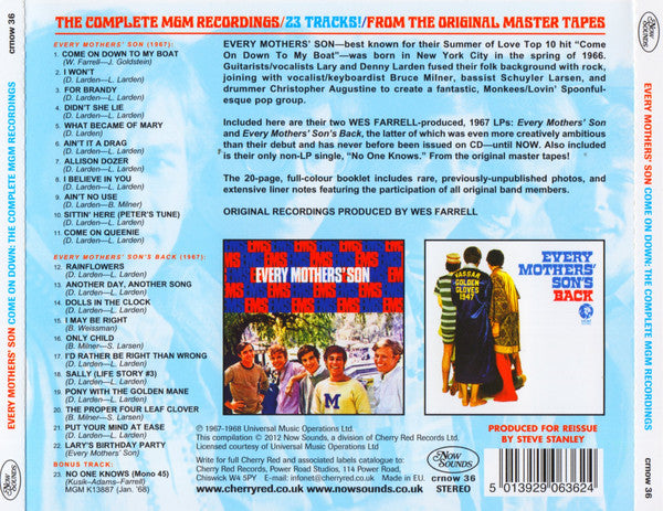 Every Mothers' Son : Come On Down: The Complete MGM Recordings (CD, Comp)
