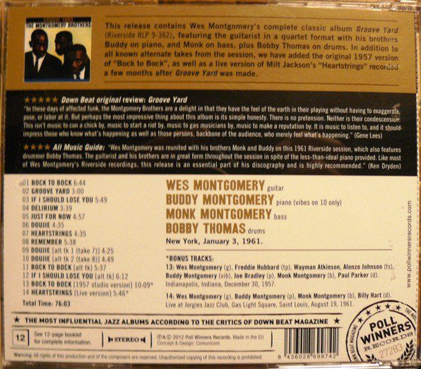 Wes Montgomery : Groove Yard (CD, Album, RE)
