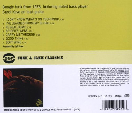 Spiders Webb : I Don't Know What's On Your Mind (CD, Album, RE, RM)