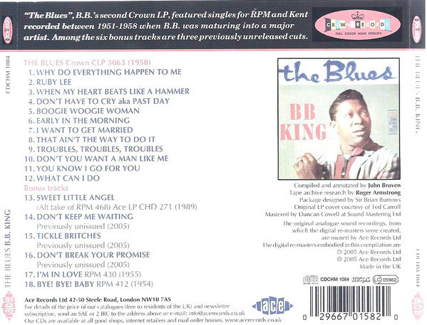 B.B. King : The Blues (CD, Album, RE, RM)