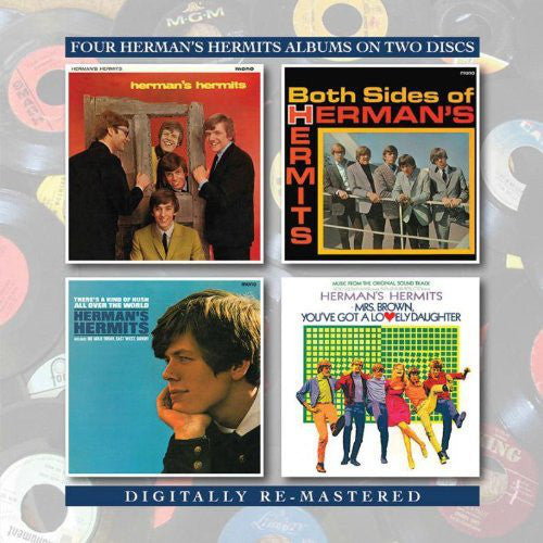 Herman's Hermits : Herman's Hermits / Both Sides Of Herman's Hermits / There's A Kind Of Hush All Over The World / Mrs. Brown, You've Got A Lovely Daughter (2xCD, Comp, RM)