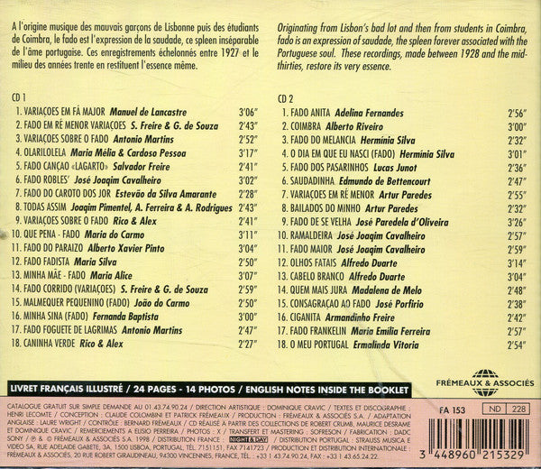 Various : Fado (Lisboa-Coimbra 1926-1931) (2xCD, Comp)