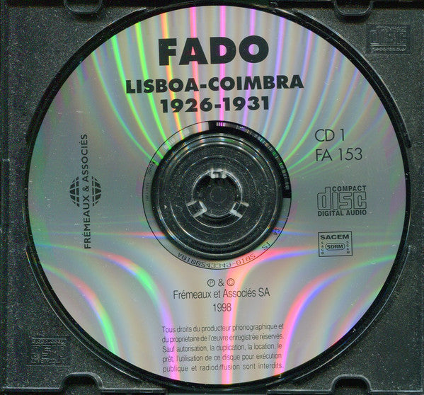 Various : Fado (Lisboa-Coimbra 1926-1931) (2xCD, Comp)