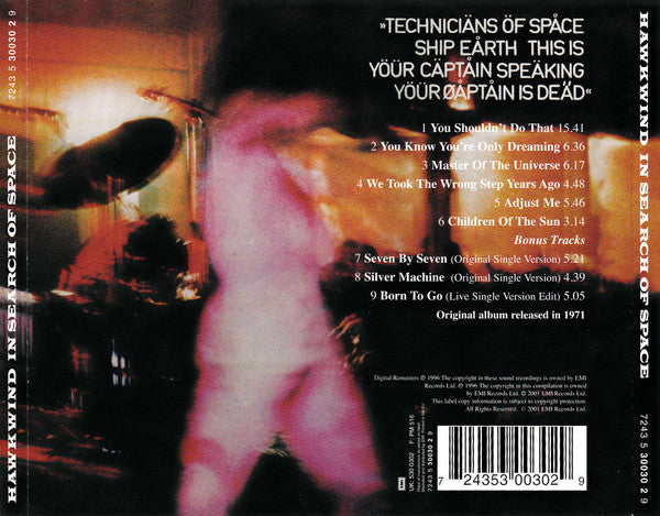 Hawkwind : X In Search Of Space (CD, Album, RE, RM, RP)