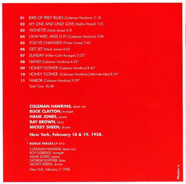 Coleman Hawkins : The High And Mighty Hawk (CD, Album, RE)