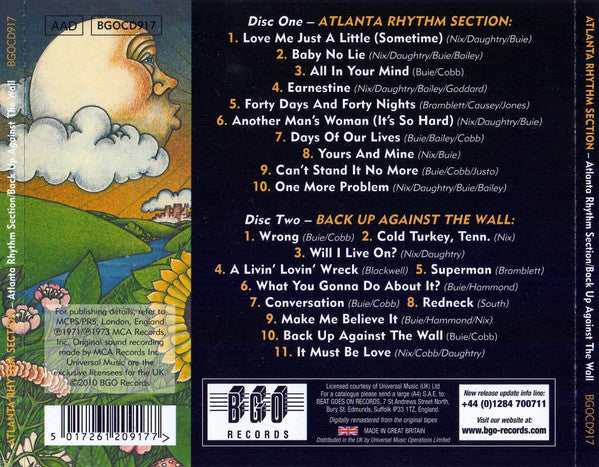 Atlanta Rhythm Section : Atlanta Rhythm Section / Back Up Against The Wall (CD, Comp, RM)