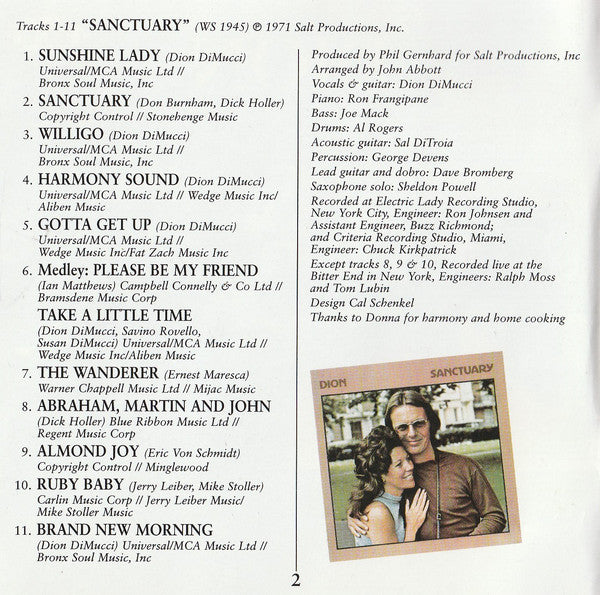 Dion (3) : Sanctuary / Suite For Late Summer (CD, Comp)