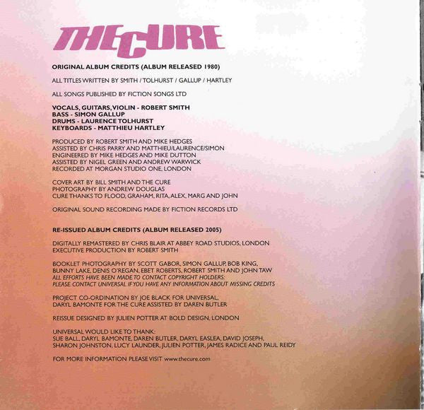 The Cure : Seventeen Seconds (CD, Album, RE, RM, RP)