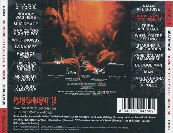 Deathrage : Down In The Depth Of Sickness (CD, Album, RE, RM)