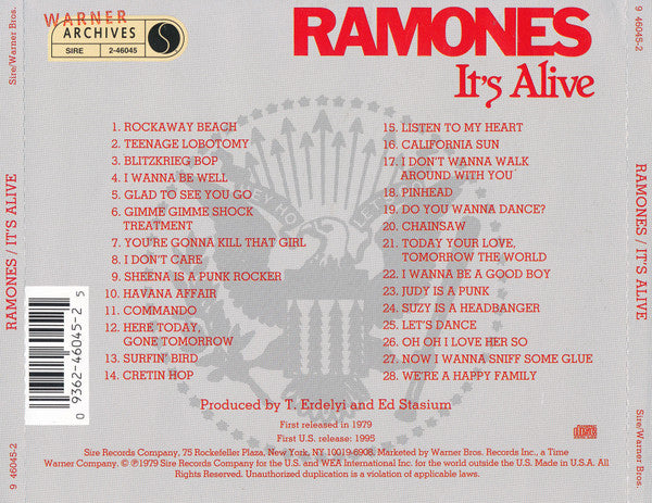 Ramones : It's Alive (CD, Album, RE)
