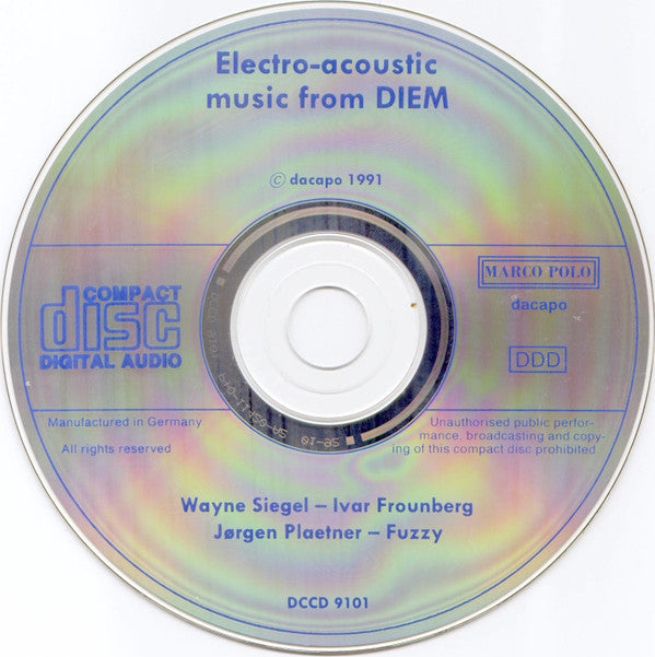 Wayne Siegel • Ivar Frounberg • Jørgen Plaetner • Fuzzy (4) : Electro-Acoustic Music From DIEM (CD, Album)