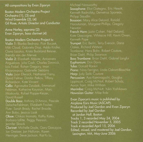 Evan Ziporyn - Boston Modern Orchestra Project / Anne Harley / Gil Rose : Frog's Eye (CD, Album)
