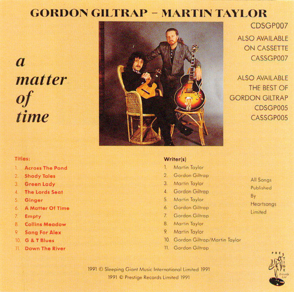Gordon Giltrap & Martin Taylor : A Matter Of Time (CD, Album)