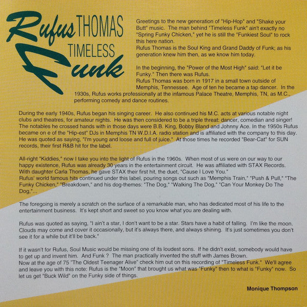 Rufus Thomas : Timeless Funk (CD, Album)