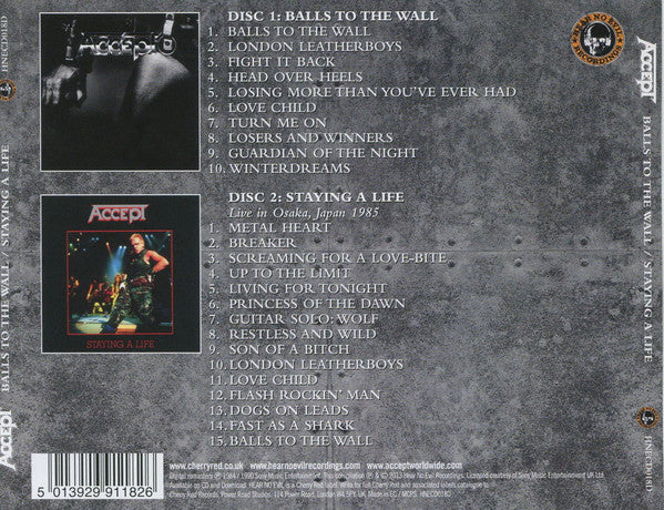 Accept : Balls To The Wall / Staying A Life (2xCD, Album, Comp, RE, RM)