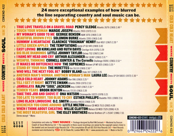 Various : Cold Cold Heart - Where Country Meets Soul 3 (CD, Comp, Mono)