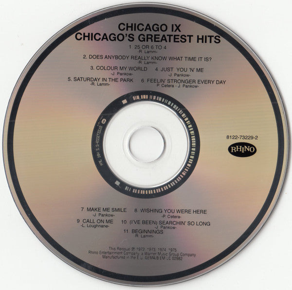 Chicago (2) : Chicago IX Greatest Hits Vol 1 (CD, Comp, RE)