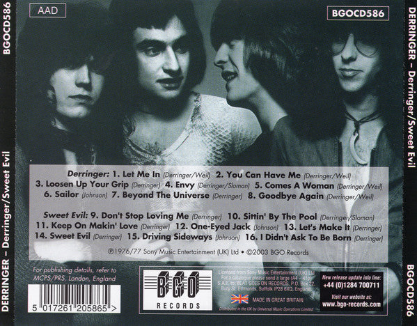 Derringer (2) : Derringer / Sweet Evil (CD, Comp, RE, Sou)