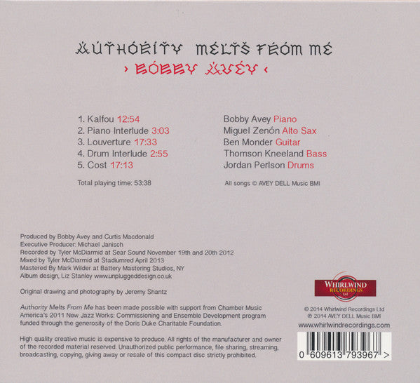 Bobby Avey : Authority Melts From Me (CD, Album)