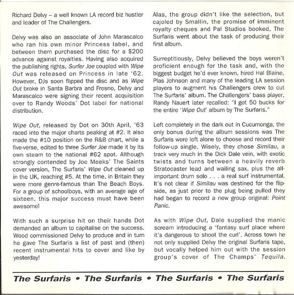 The Surfaris : Wipe Out / The Surfaris Play (CD, Comp, RM)