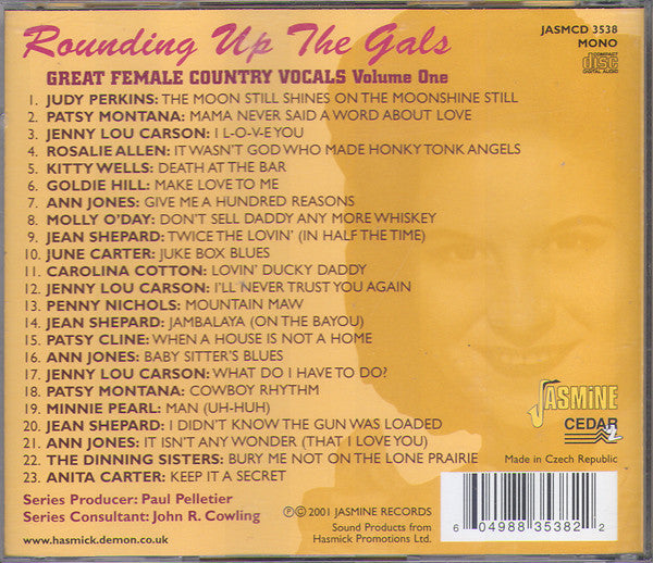 Various : Rounding Up The Gals (Great Female Country Vocals Volume One) (CD, Comp, Mono)