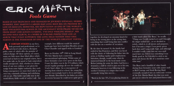 Eric Martin (2) : I'm Only Fooling Myself (CD, Album, RE, RM)