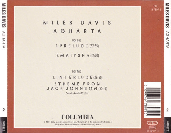 Miles Davis : Agharta (2xCD, Album, RE, RM)