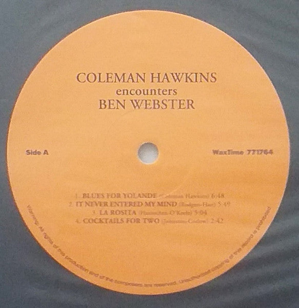 Coleman Hawkins / Ben Webster : Coleman Hawkins Encounters Ben Webster (LP, Album, Ltd, RE, RM, 180)