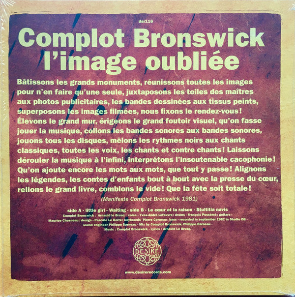 Complot Bronswick : L'image Oubliée (12", RE)