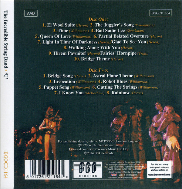 The Incredible String Band : U  (2xCD, Album, RE, RM)