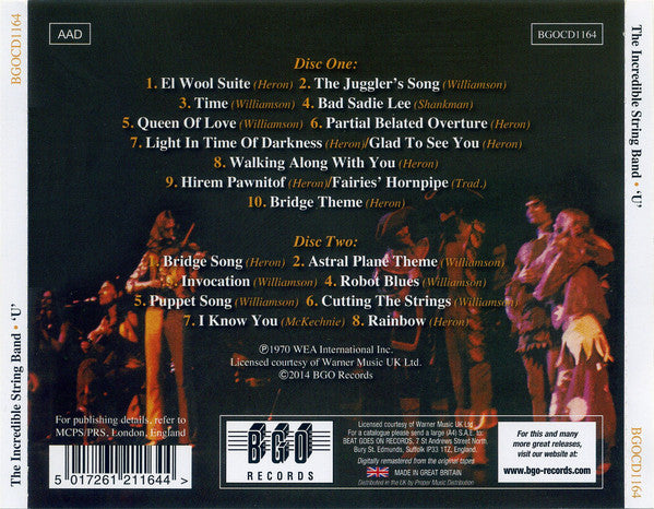 The Incredible String Band : U  (2xCD, Album, RE, RM)