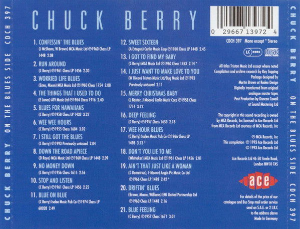 Chuck Berry : On The Blues Side (CD, Album, Comp, Mono)