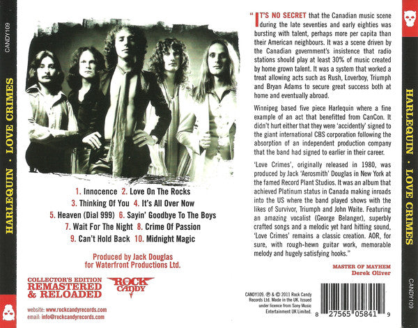 Harlequin (3) : Love Crimes (CD, Album, RE, RM)