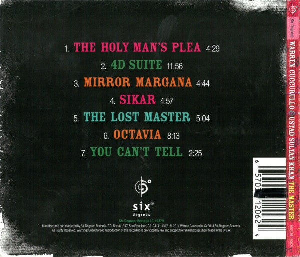 Warren Cuccurullo & Ustad Sultan Khan : The Master (CD, Album)