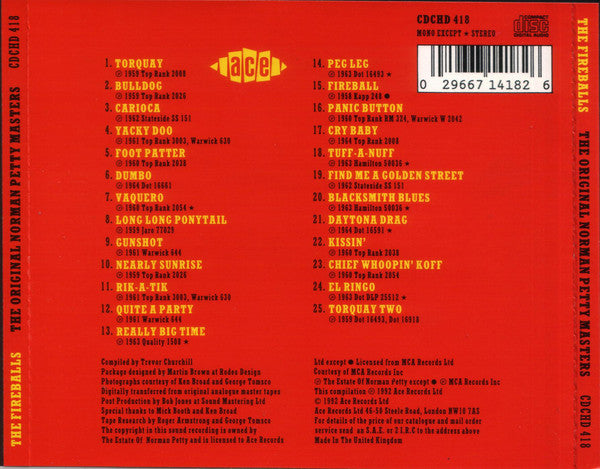 The Fireballs : The Original Norman Petty Masters  (CD, Comp)