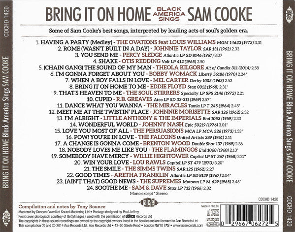Various : Bring It On Home (Black America Sings Sam Cooke) (CD, Comp)