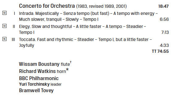 Edward Gregson, Wissam Boustany, Richard Watkins, BBC Philharmonic, Bramwell Tovey : Dream Song - Aztec Dances - Horn Concerto - Concerto For Orchestra (CD, Album)