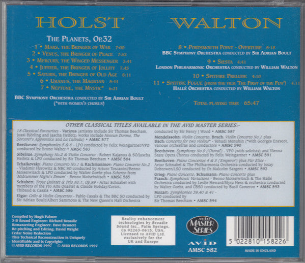 Gustav Holst, Sir William Walton : The Planets, Op. 32 / Portsmouth Point - Overture / Siesta / Spitfire Prelude And Fugue (CD, Comp, RM, 3-D)