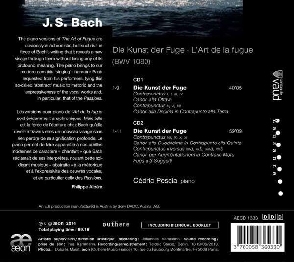 Johann Sebastian Bach / Cédric Pescia : Die Kunst Der Fuge • L'Art De La Fuge (2xCD)