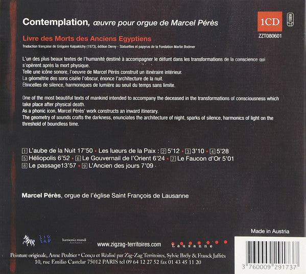 Marcel Pérès : Contemplation (Livre Des Morts Des Anciens Egyptiens) (CD, Album, Dig)