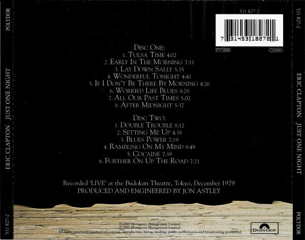Eric Clapton : Just One Night (2xCD, Album, RE, RM)