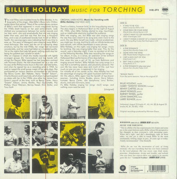 Billie Holiday : Music For Torching With Billie Holiday (LP, Album, RE, 180)