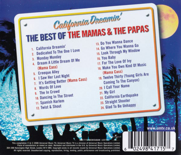 The Mamas & The Papas : California Dreamin' - The Best Of The Mamas And The Papas (CD, Comp)