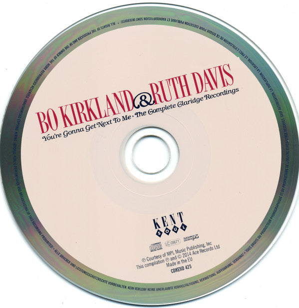 Bo Kirkland & Ruth Davis : You're Gonna Get Next To Me (The Complete Claridge Recordings) (CD, Album, Comp)