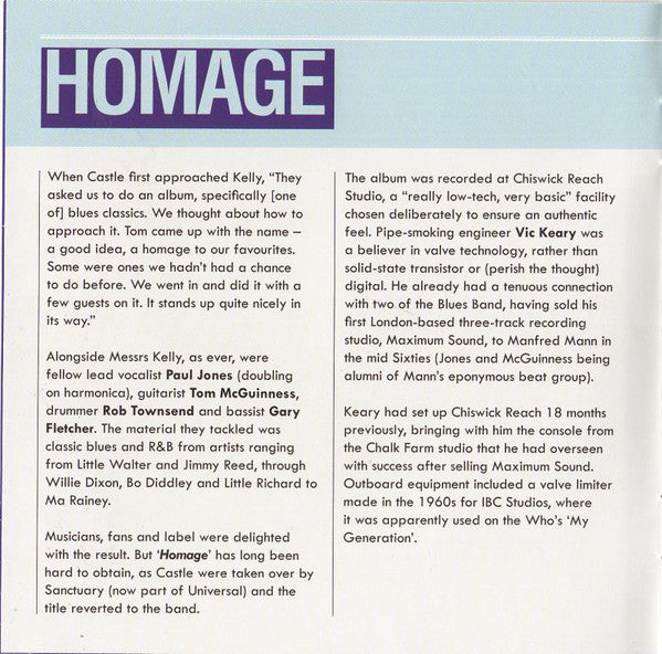 The Blues Band : Homage (CD, Album, RE)